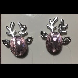 🔥Brand new reindeer crystal stud earrings